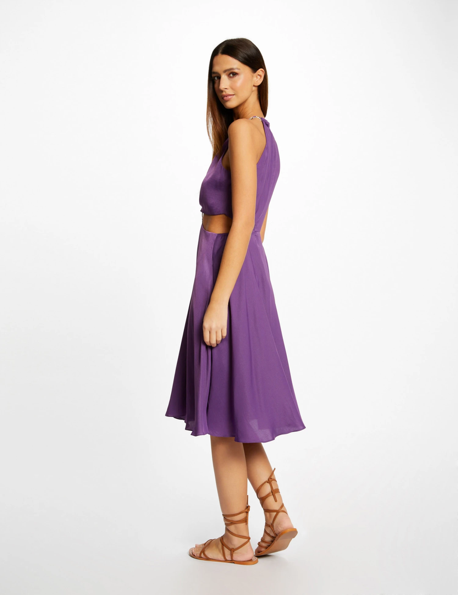 Robe évasée Avec Anneau Et Ouvertures Violet Fonce Femme 4 Robe évasée Avec Anneau Et Ouvertures Violet Fonce Femme – Image 2