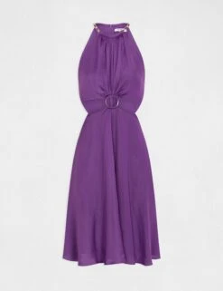 Robe évasée Avec Anneau Et Ouvertures Violet Fonce Femme 11 Robe évasée Avec Anneau Et Ouvertures Violet Fonce Femme -Tenue Legere Boutique robe evasee avec anneau et ouvertures violet fonce femme vue3 32536300930860311