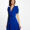 Robe évasée Avec Col Cache-coeur Bleu Electrique Femme 2 Robe évasée Avec Col Cache-coeur Bleu Electrique Femme -Tenue Legere Boutique robe evasee avec col cache coeur bleu electrique femme vue1 32536300886190314