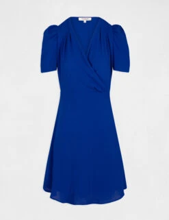 Robe évasée Avec Col Cache-coeur Bleu Electrique Femme -Tenue Legere Boutique robe evasee avec col cache coeur bleu electrique femme vue3 32536300886190314