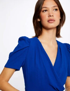 Robe évasée Avec Col Cache-coeur Bleu Electrique Femme -Tenue Legere Boutique robe evasee avec col cache coeur bleu electrique femme vue6 32536300886190314