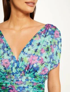 Robe Longue Droite Imprimé Floral Multico Femme -Tenue Legere Boutique robe longue droite imprime floral multico femme vue4 32536300951370900