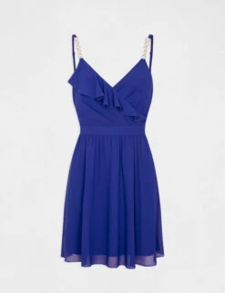 Robe Patineuse Avec Col Cache-coeur Bleu Electrique Femme -Tenue Legere Boutique robe patineuse avec col cache coeur bleu electrique femme vue3 32536300931690314