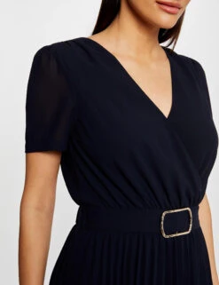 Robe Patineuse Bas Plissé Marine Femme -Tenue Legere Boutique robe patineuse bas plisse marine femme vue4 32536300950610301