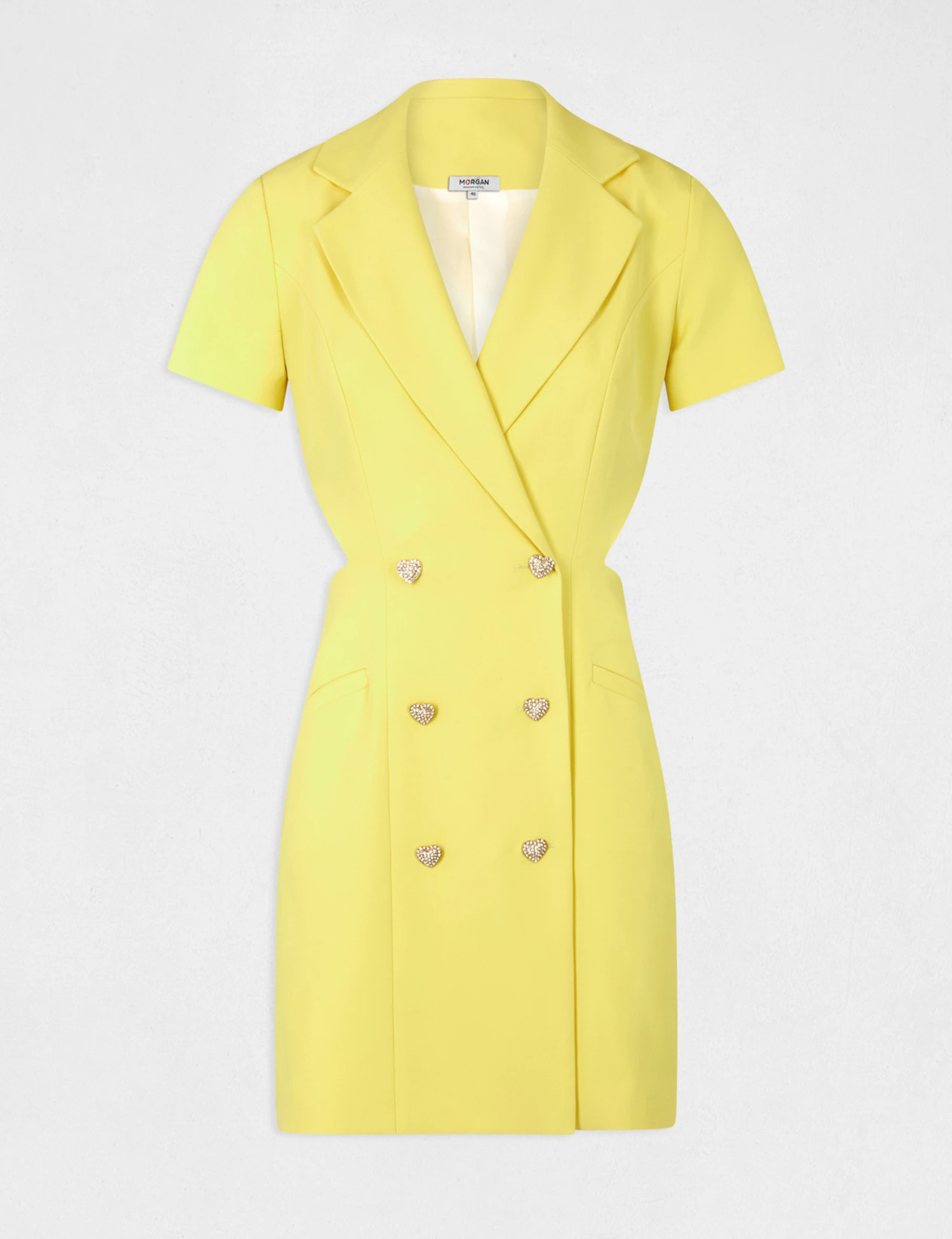 Robe Portefeuille Avec Ouvertures Jaune Femme 7 Robe Portefeuille Avec Ouvertures Jaune Femme – Image 5