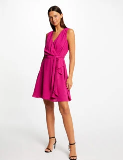 Robe Portefeuille Fluide Ceinturée Framboise Femme 9 Robe Portefeuille Fluide Ceinturée Framboise Femme -Tenue Legere Boutique robe portefeuille fluide ceinturee framboise femme vue5 32536300950480502