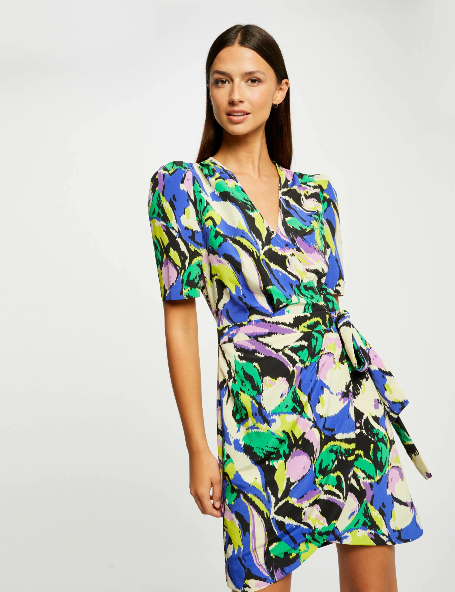 Robe Portefeuille Imprimé Abstrait Multico Femme 3 Robe Portefeuille Imprimé Abstrait Multico Femme