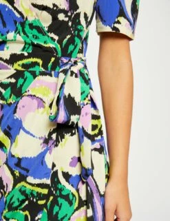 Robe Portefeuille Imprimé Abstrait Multico Femme 13 Robe Portefeuille Imprimé Abstrait Multico Femme -Tenue Legere Boutique robe portefeuille imprime abstrait multico femme vue4 32536300958780900