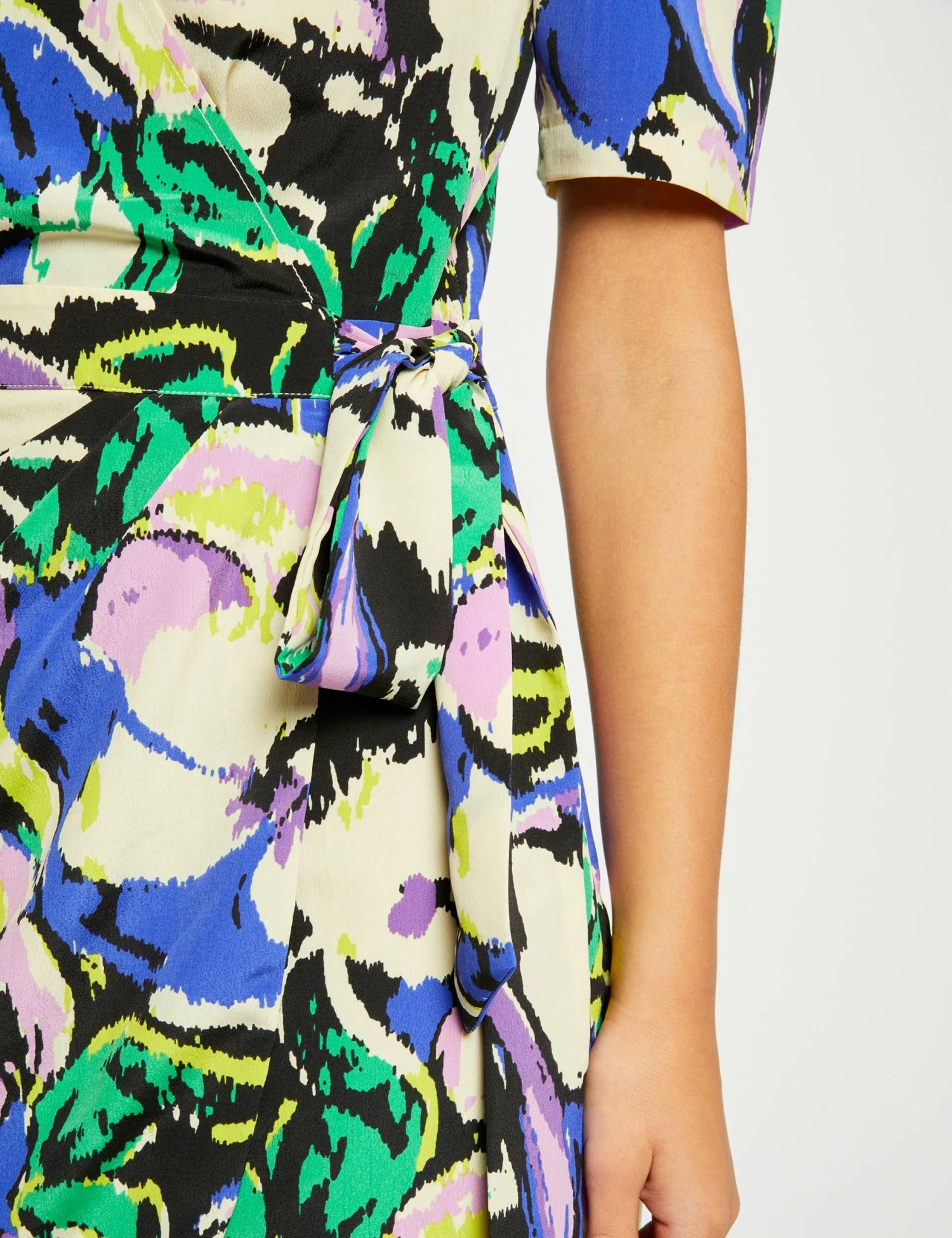 Robe Portefeuille Imprimé Abstrait Multico Femme 8 Robe Portefeuille Imprimé Abstrait Multico Femme – Image 6