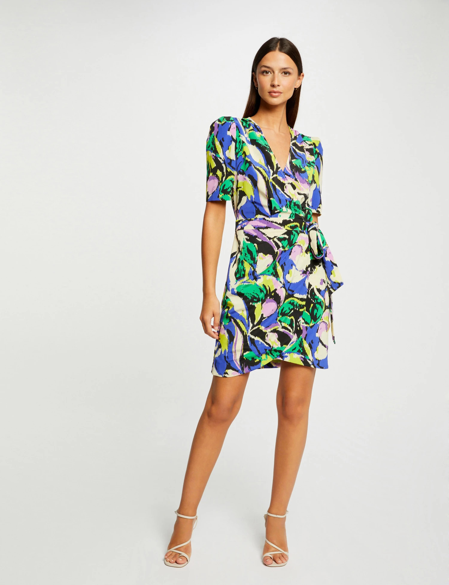 Robe Portefeuille Imprimé Abstrait Multico Femme 6 Robe Portefeuille Imprimé Abstrait Multico Femme – Image 4