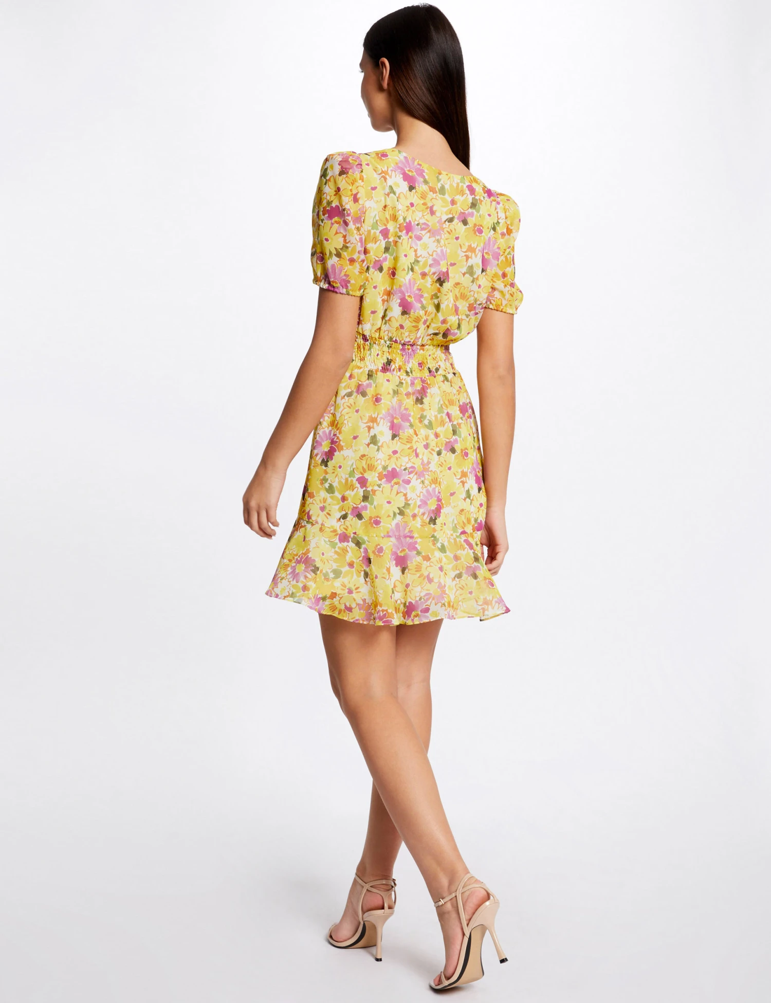 Robe Trapèze à Volants Imprimé Floral Multico Femme 4 Robe Trapèze à Volants Imprimé Floral Multico Femme – Image 2