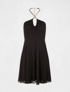 Robe Trapèze Avec Col Bustier Noir Femme -Tenue Legere Boutique robe trapeze avec col bustier noir femme vue3 32536300931700100