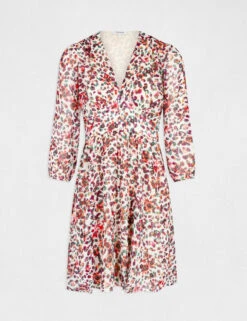 Robe Trapèze Fluide Imprimé Floral Ecru Femme 10 Robe Trapèze Fluide Imprimé Floral Ecru Femme -Tenue Legere Boutique robe trapeze fluide imprime floral ecru femme vue3 32536300945530201
