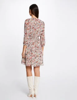 Robe Trapèze Fluide Imprimé Floral Ecru Femme 11 Robe Trapèze Fluide Imprimé Floral Ecru Femme -Tenue Legere Boutique robe trapeze fluide imprime floral ecru femme vue4 32536300945530201