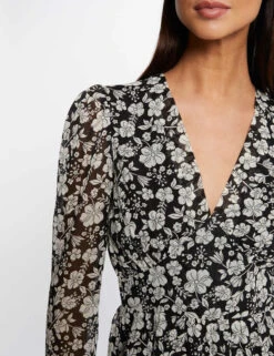 Robe Trapèze Fluide Imprimé Floral Multico Femme -Tenue Legere Boutique robe trapeze fluide imprime floral multico femme vue4 32536300947190900