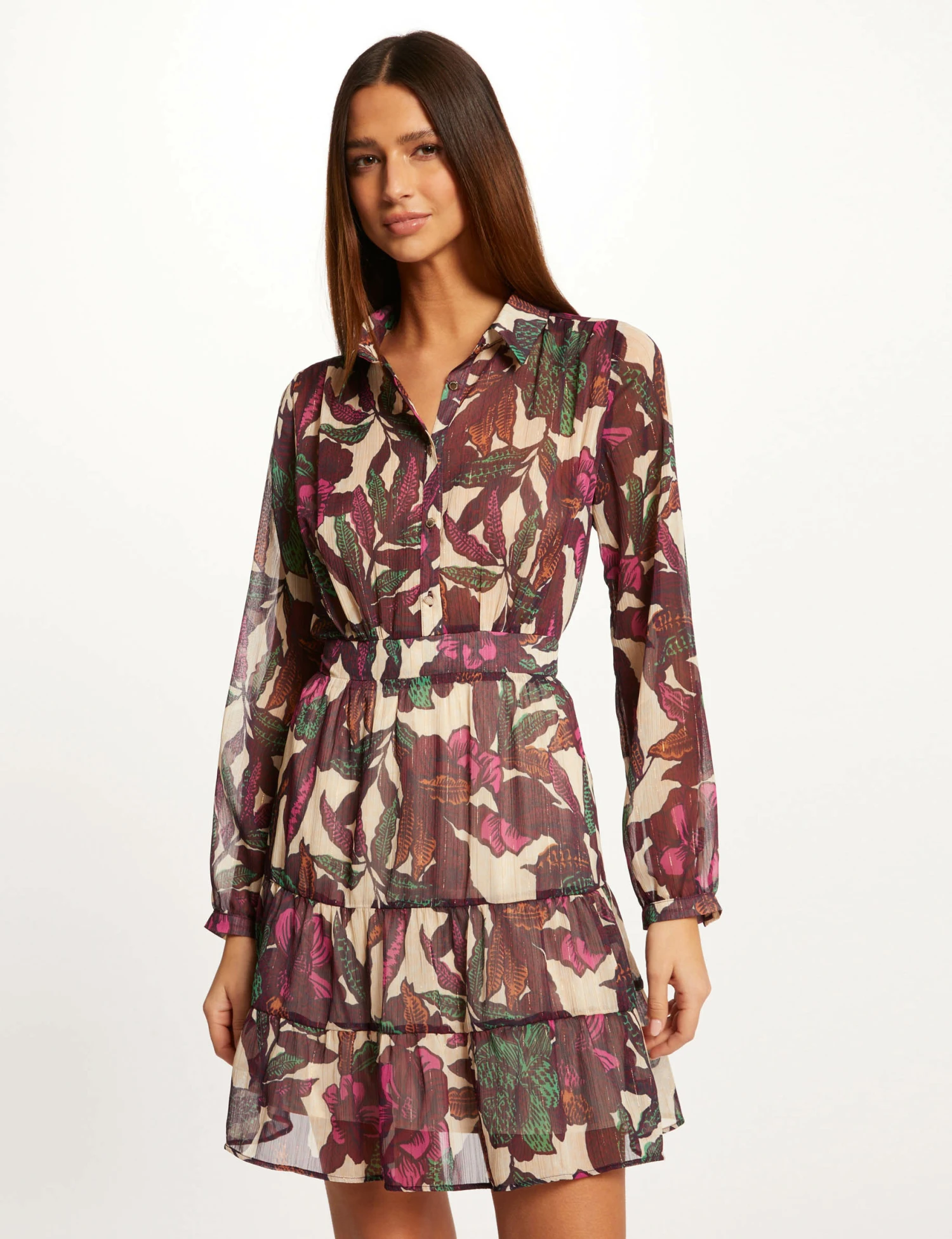 Robe Trapèze Imprimé Végétal Multico Femme 3 Robe Trapèze Imprimé Végétal Multico Femme