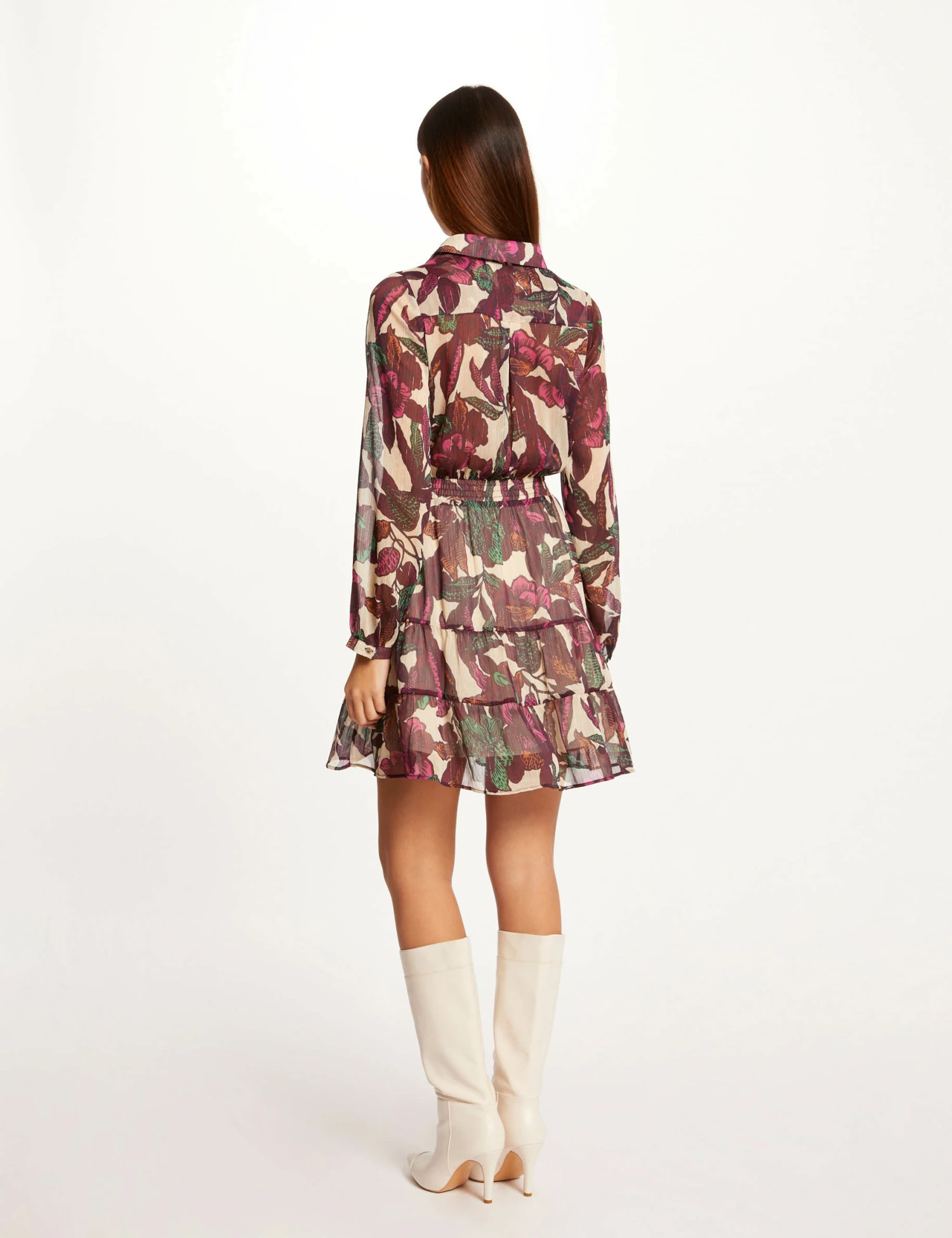 Robe Trapèze Imprimé Végétal Multico Femme 4 Robe Trapèze Imprimé Végétal Multico Femme – Image 2