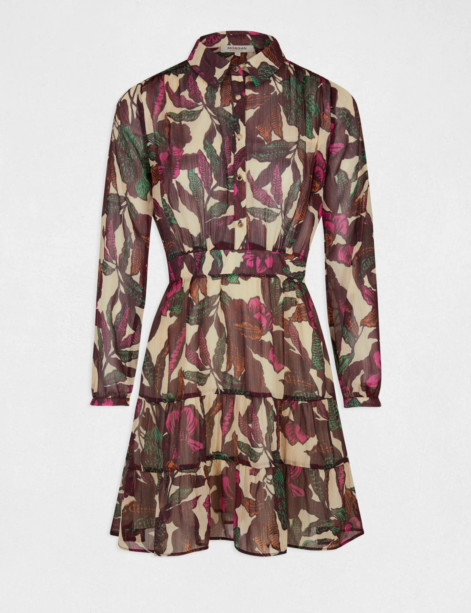 Robe Trapèze Imprimé Végétal Multico Femme 6 Robe Trapèze Imprimé Végétal Multico Femme – Image 4