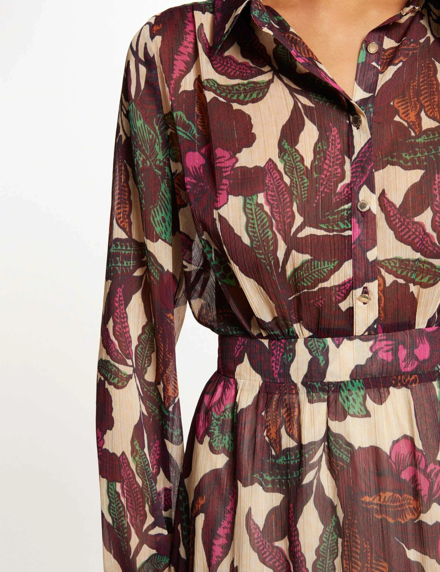 Robe Trapèze Imprimé Végétal Multico Femme 7 Robe Trapèze Imprimé Végétal Multico Femme – Image 5