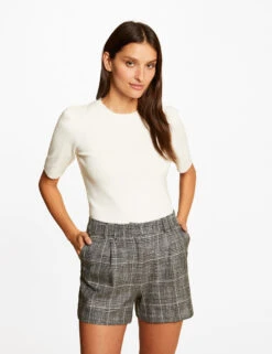 Short City Ajusté à Carreaux Gris Moyen Femme 9 Short City Ajusté à Carreaux Gris Moyen Femme -Tenue Legere Boutique short city ajuste a carreaux gris moyen femme vue5 32536300911580102