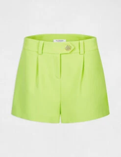 Short City Droit à Pinces Anis Femme -Tenue Legere Boutique short city droit a pinces anis femme vue3 32536300938270604