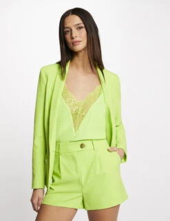 Short City Droit à Pinces Anis Femme -Tenue Legere Boutique short city droit a pinces anis femme vue5 32536300938270604