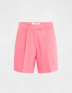 Short City Droit à Pinces Rose Femme -Tenue Legere Boutique short city droit a pinces rose femme vue3 32536300941720503