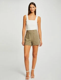 Short City Droit à Ponts Vert Moyen Femme