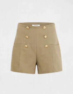 Short City Droit à Ponts Vert Moyen Femme -Tenue Legere Boutique short city droit a ponts vert moyen femme vue3 32536300941660608