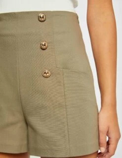 Short City Droit à Ponts Vert Moyen Femme -Tenue Legere Boutique short city droit a ponts vert moyen femme vue4 32536300941660608