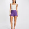 Short City Droit à Ponts Violet Fonce Femme 1 Short City Droit à Ponts Violet Fonce Femme -Tenue Legere Boutique short city droit a ponts violet fonce femme vue1 32536300938110311