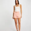Short City Droit Avec Ornement Rose Moyen Femme