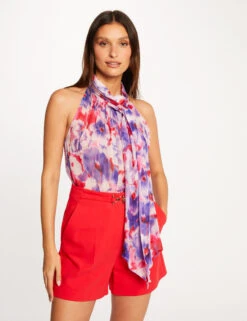 Short City Droit Détail Boucle Rouge Femme -Tenue Legere Boutique short city droit detail boucle rouge femme vue5 32536300952630500