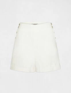 Short Droit Fluide à Ponts Ecru Femme 10 Short Droit Fluide à Ponts Ecru Femme -Tenue Legere Boutique short droit fluide a ponts ecru femme vue3 32536300938200201