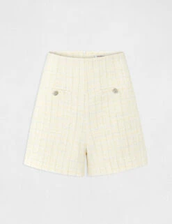 Short Droit Taille Haute Jaune Femme -Tenue Legere Boutique short droit taille haute jaune femme vue3 32536300946640400