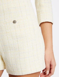 Short Droit Taille Haute Jaune Femme -Tenue Legere Boutique short droit taille haute jaune femme vue4 32536300946640400