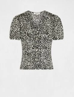 T-shirt à Boutons Imprimé Animalier Multico Femme -Tenue Legere Boutique t shirt a boutons imprime animalier multico femme vue3 32536300962700900