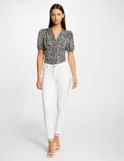 T-shirt à Boutons Imprimé Animalier Multico Femme -Tenue Legere Boutique t shirt a boutons imprime animalier multico femme vue5 32536300962700900