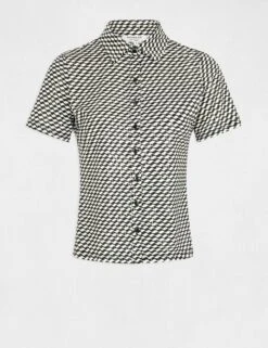 T-shirt Boutonné Imprimé Géométrique Multico Femme 10 T-shirt Boutonné Imprimé Géométrique Multico Femme -Tenue Legere Boutique t shirt boutonne imprime geometrique multico femme vue3 32536300958890900