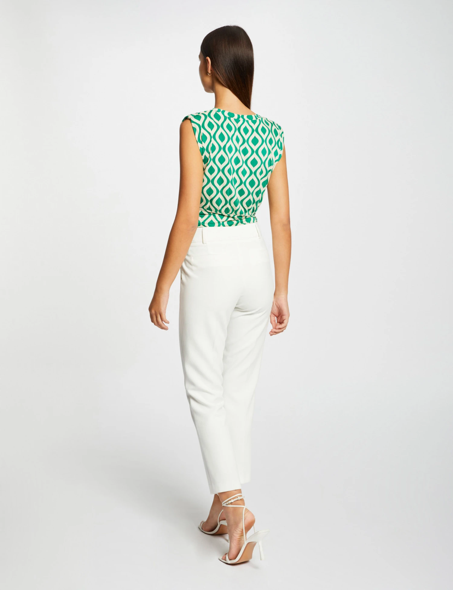 T-shirt Imprimé Géométrique Vert Femme 4 T-shirt Imprimé Géométrique Vert Femme – Image 2