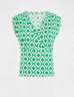 T-shirt Imprimé Géométrique Vert Femme 10 T-shirt Imprimé Géométrique Vert Femme -Tenue Legere Boutique t shirt imprime geometrique vert femme vue3 32536300962710600