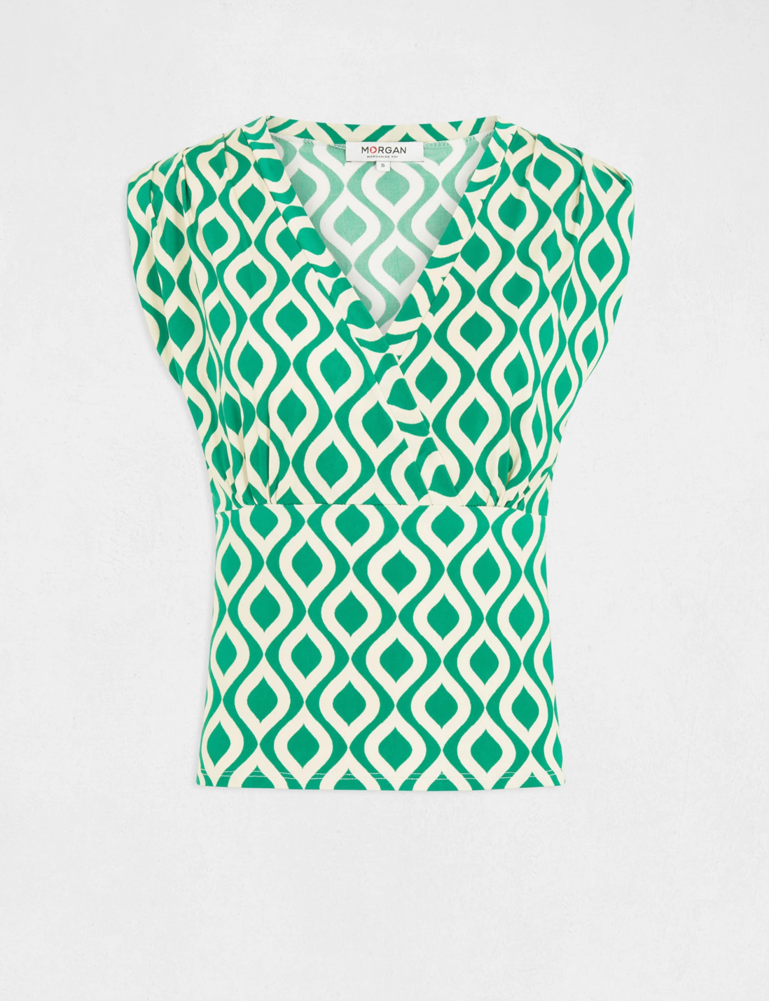 T-shirt Imprimé Géométrique Vert Femme 6 T-shirt Imprimé Géométrique Vert Femme – Image 4