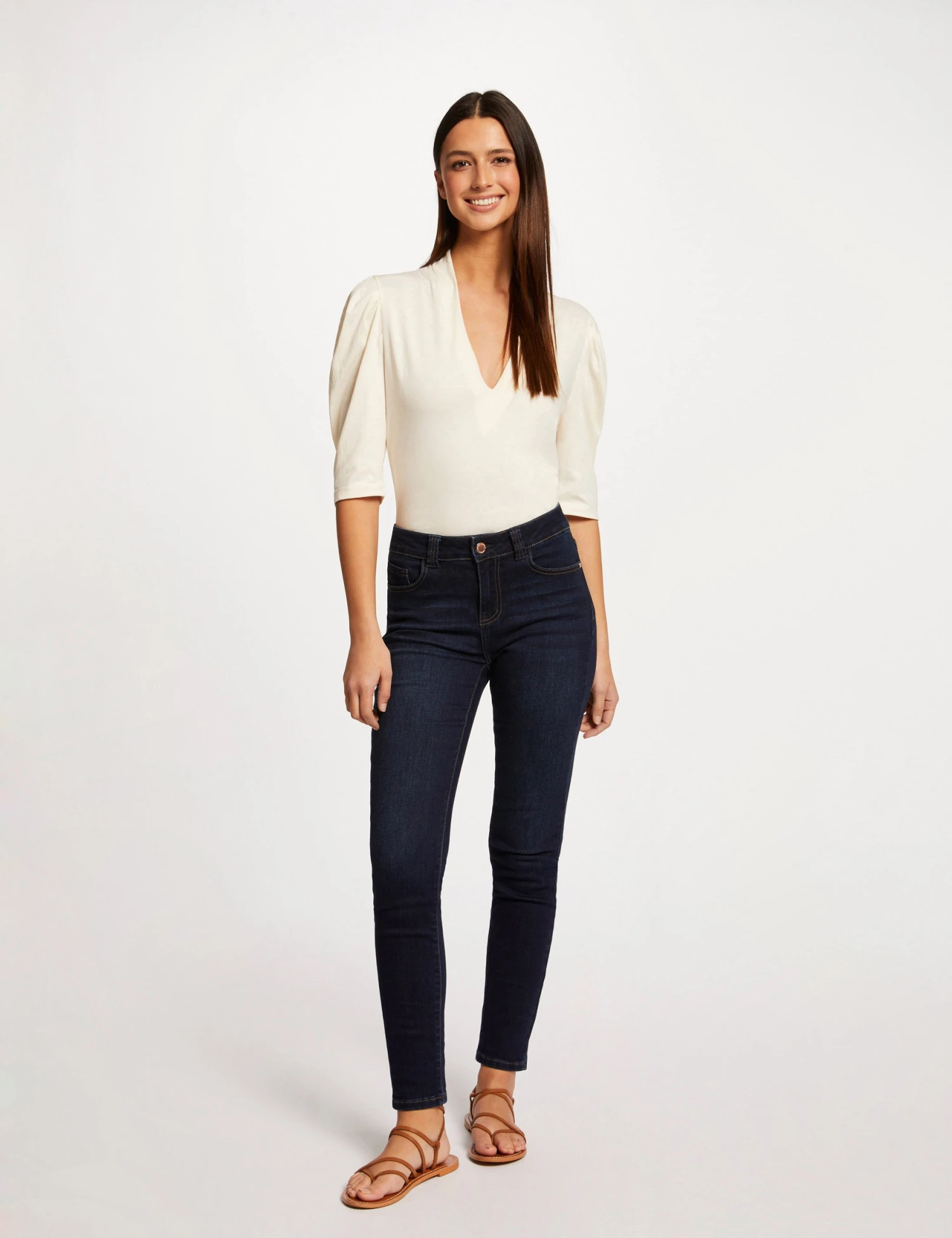 T-shirt Manches 3/4 Ballons Ecru Moyen Femme 5 T-shirt Manches 3/4 Ballons Ecru Moyen Femme â Image 3