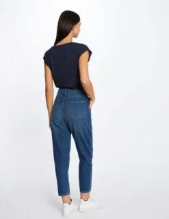 T-shirt Manches Courtes à Col En V Marine Femme -Tenue Legere Boutique t shirt manches courtes a col en v marine femme vue2 32536300938590301