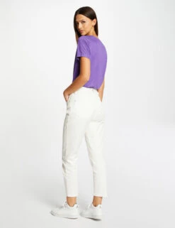 T-shirt Manches Courtes à Col En V Violet Femme -Tenue Legere Boutique t shirt manches courtes a col en v violet femme vue2 32536300950700310