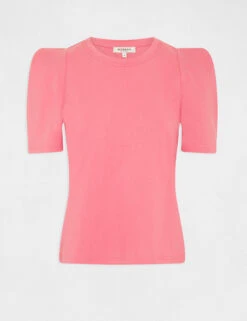 T-shirt Manches Courtes à épaulettes Rose Femme -Tenue Legere Boutique t shirt manches courtes a epaulettes rose femme vue3 32536300928510503