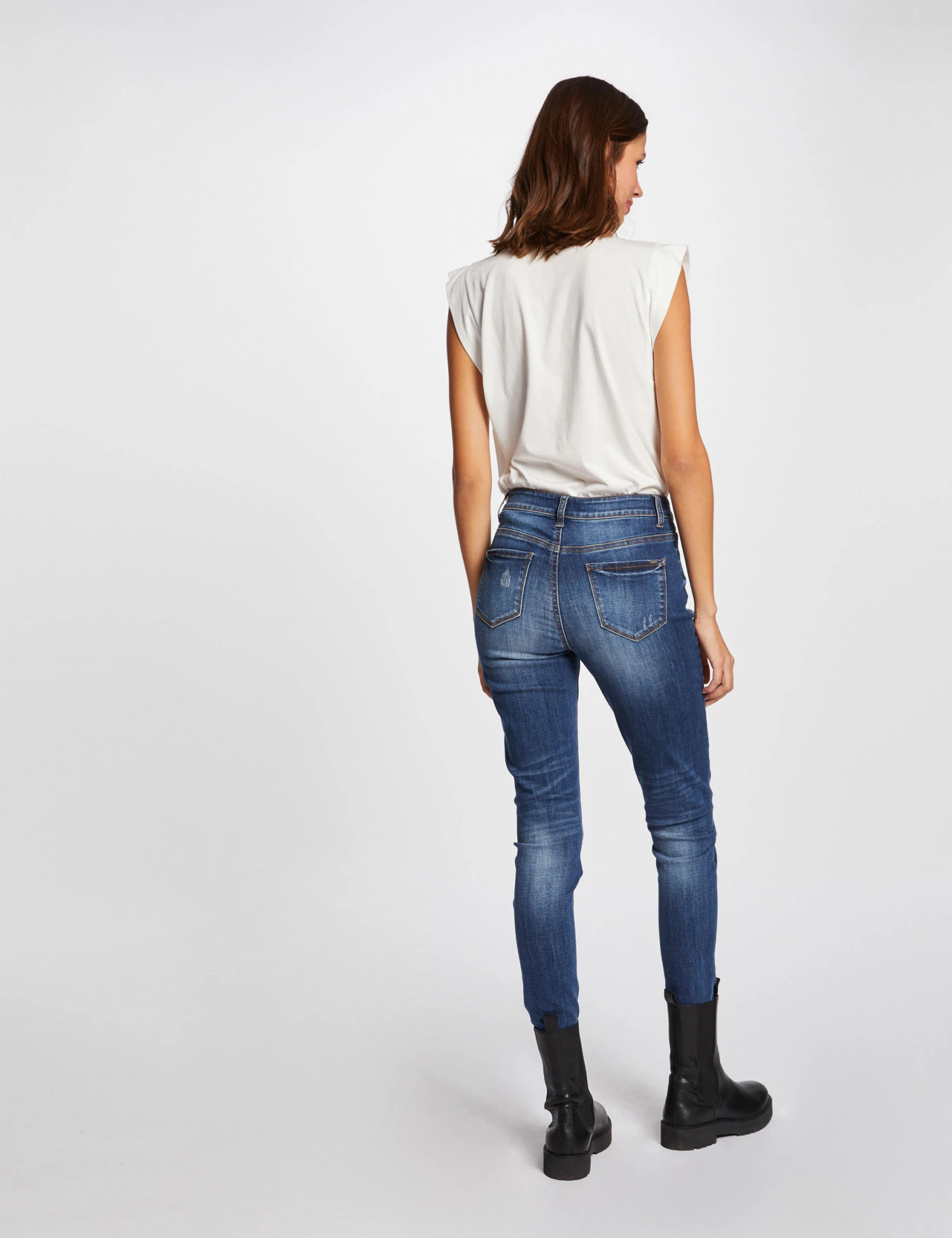 T-shirt Manches Courtes à Inscription Ecru Femme 4 T-shirt Manches Courtes à Inscription Ecru Femme – Image 2