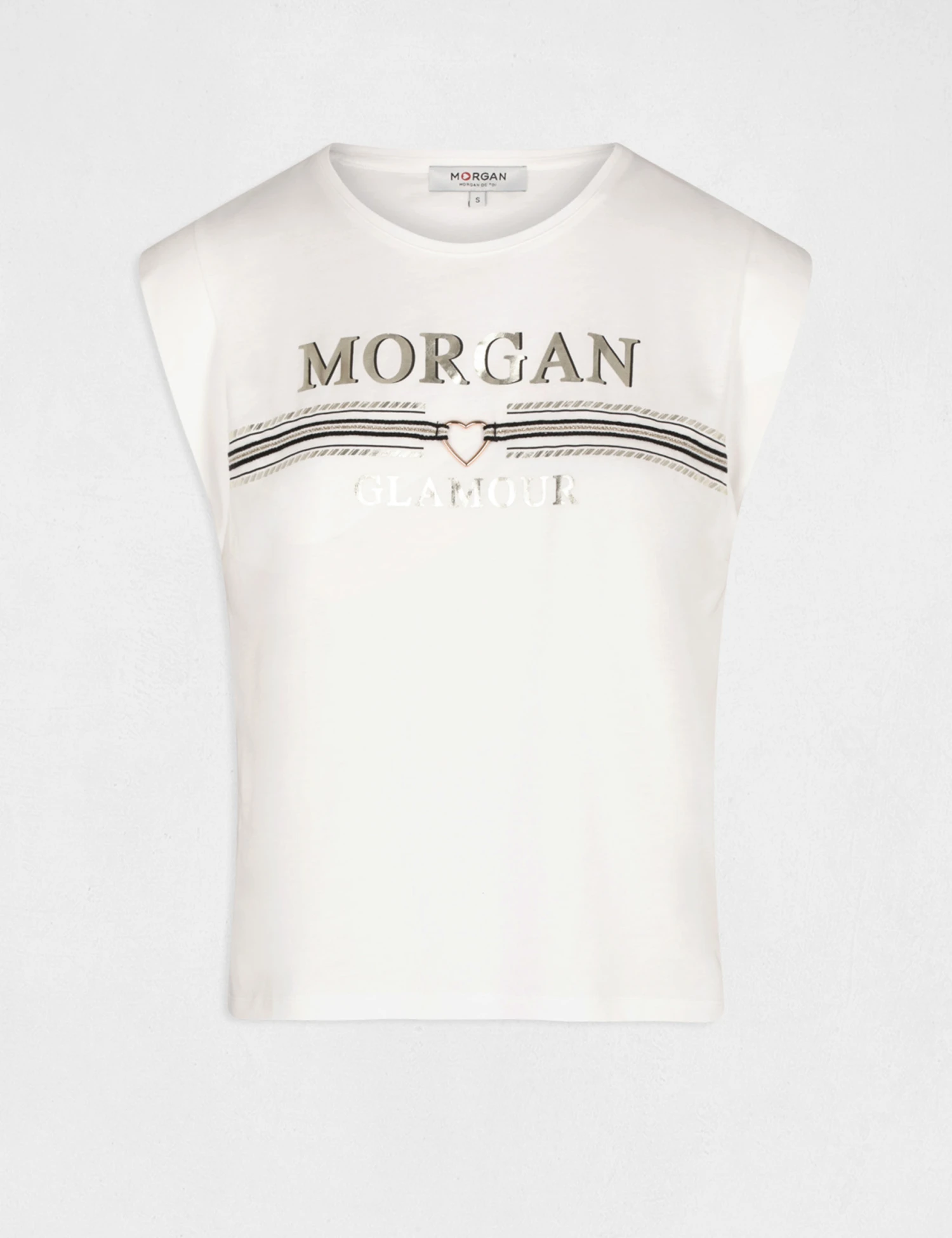 T-shirt Manches Courtes à Inscription Ecru Femme 6 T-shirt Manches Courtes à Inscription Ecru Femme – Image 4