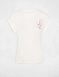 T-shirt Manches Courtes à Inscription Ecru Femme -Tenue Legere Boutique t shirt manches courtes a inscription ecru femme vue3 32536300951700201