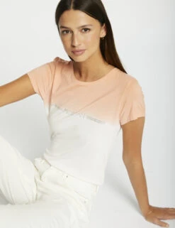 T-shirt Manches Courtes à Inscription Multico Femme